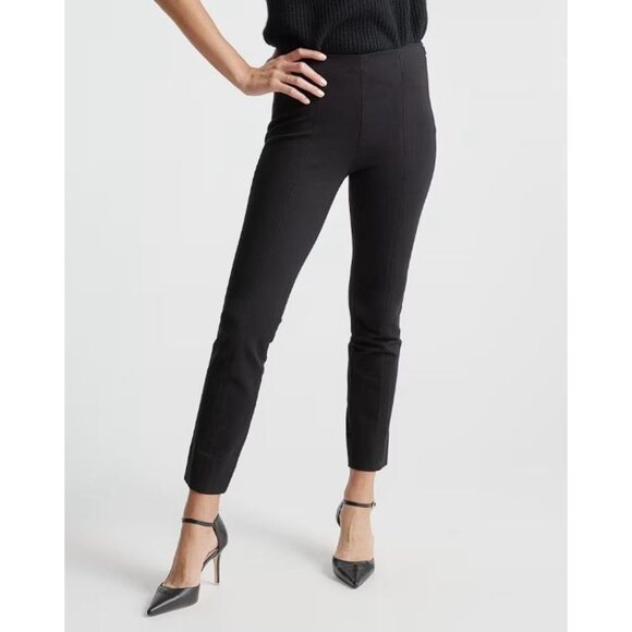 Quince Ultra-Stretch Ponte Pintuck Pants Black XS - Picture 1 of 5